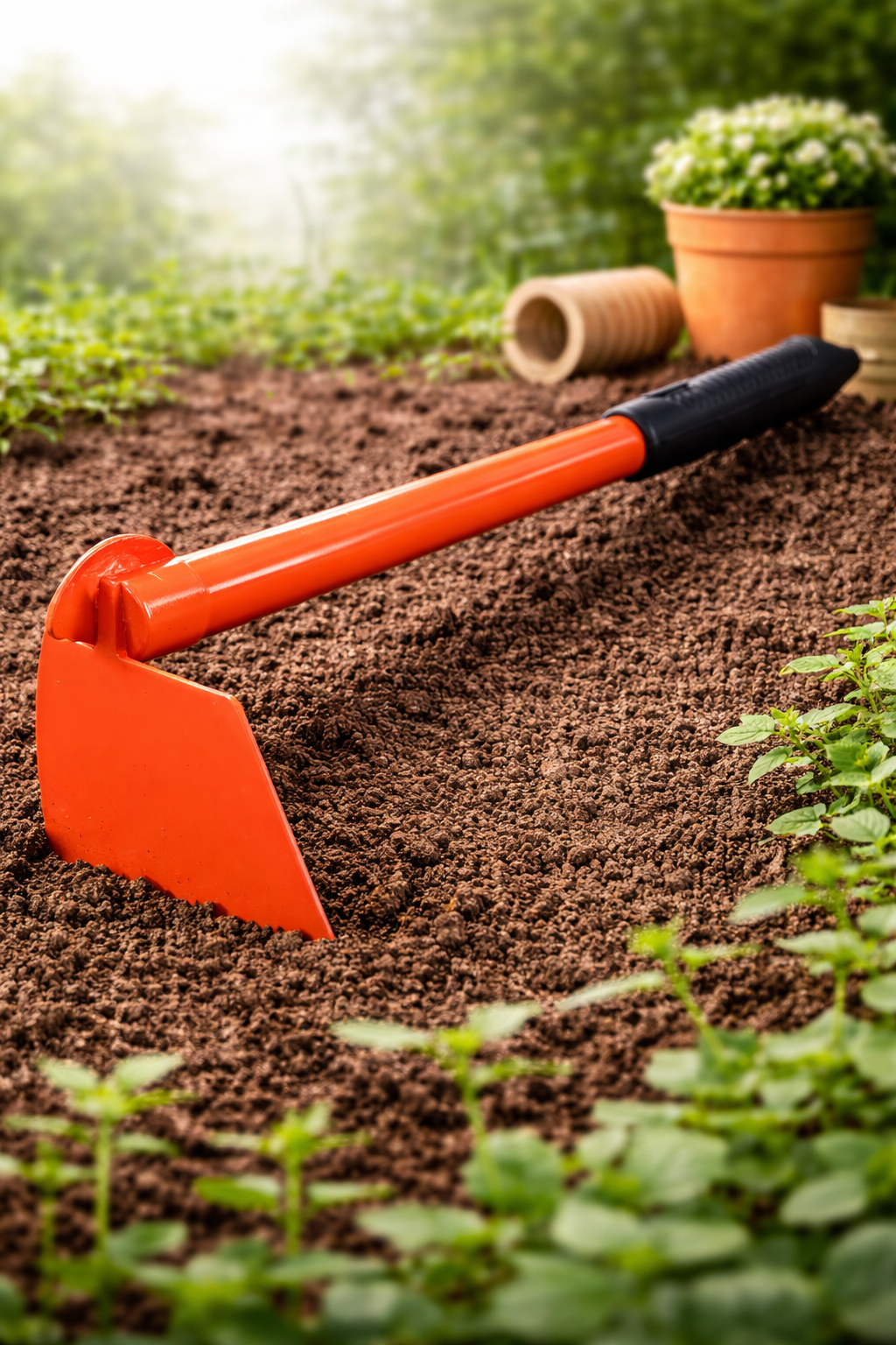 Heavy Duty Garden Hoe – Steel Blade with Comfort Grip-(mammatty)