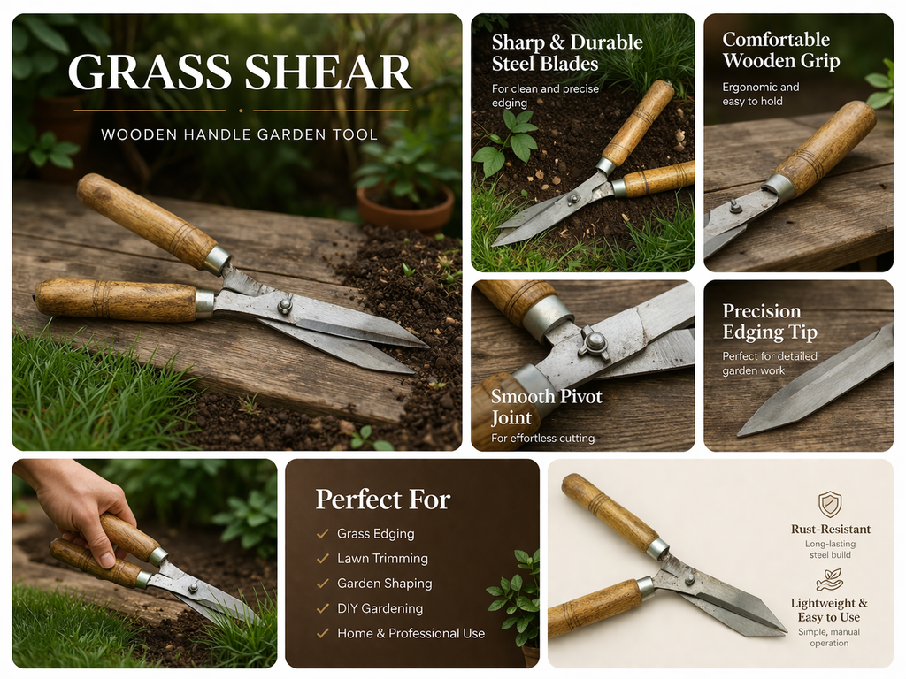Grass Shears – Wooden Handle Garden Cutter